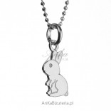 Silver pendant for girls - a bunny