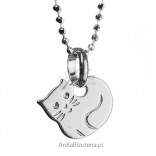 Children's jewelry Silver kitty pendant