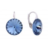 Swarovski earrings silver with Swarovski Denim Blue crystals