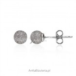 Silver rhodium plated diamond earrings