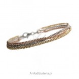 Silver plated gilded bracelet. Three colors