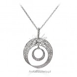 Trendy silver jewelry Necklace with lace pendant