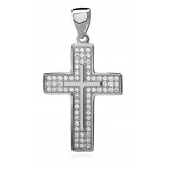 Silver cross with micro-string. Lovely delicate cross.