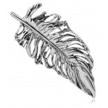 Silver brooch. Feather