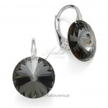 Silver earrings with Swarovski Silver Night -Candy crystals.