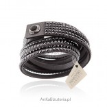 Swarovski bracelet - gray on the Alcantara