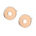 Silver earrings with gold studs. Circle - for celebrities