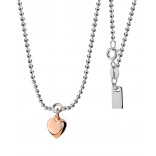 Silver necklace with gold-plated heart "Original celebrity"