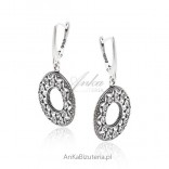 Silver oxidized earrings "Oriental"