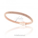 Silver bracelet for women. Gold-plated silver jewelry - with pink gold