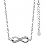 Silver jewelry - Silver necklace. Infinity with rhinestones