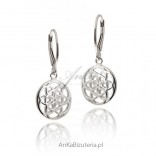 Silver earrings rhodium-plated on English fastener -Spas