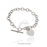 Silver bracelet with a heart