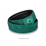 Bracelet Swarovski Alcantra "Emerald" BEAUTIFUL! - emerald
