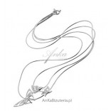 "Three butterflies" - a silver necklace on a double chain.