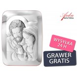 Picture silver-plated with the image of the Holy Family
