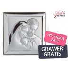 Święta Rodzina - obrazek srebrny-Wyjątkowo piękny-na prezent GRAWER