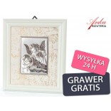 A very subtle silver picture in a frame - Angel with a lantern over a little Angel :) GRAWER