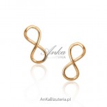 Silver earrings infinity - gold