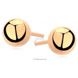 Earrings golden balls - 4 mm