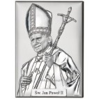 Papież Jan Paweł II Srebrny obrazek