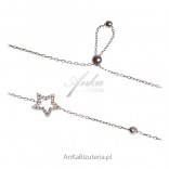 Fashionable jewelry - silver bracelet. Star