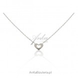 Silver necklace with delicate heart