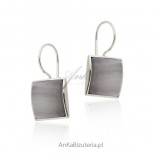 Silver earrings squares