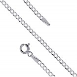 Silver chain bracelet diamond round 0.6