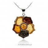Silver jewelry Artistic jewelry with amber