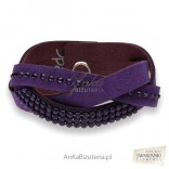 Swarovski bracelet Braided braid - MIX BRAID purple