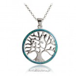 Silver pendant with opal Tree