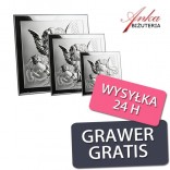 SOUVENIR OF BAPTISM - Picture of Silver with Angels -3 sizes