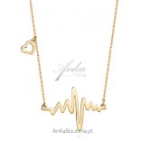The original gold-plated necklace - Heartbeat line.