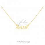 Silver plated necklace AMOUR - Jewelry for a gift
