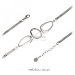 Silver bracelet oval rings