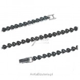 Silver bracelet with marcasites - Hearts