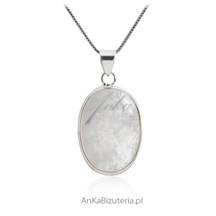 Duży wisior srebrny z kamieniem szczęścia - Kamieniem księżycowym