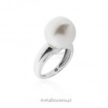 Silver ring "white pearl"