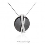 Women's jewelery - Silver and black ceramics necklace