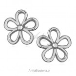 Silver delicate flower earrings.