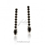 Silver earrings with black cubic zirconia