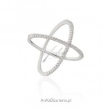 Fashionable jewelry. Silver ring X - Line Argent Spain