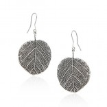 Silver oxidized earrings - leaves