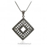 Silver pendant with marcasites