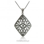 Silver jewelry with marcasite Silver pendant