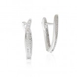 Silver earrings with micro pave zircons