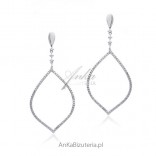 Silver jewelry - beautiful earrings with LineArgent cubic zirconia