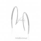Silver LineArgent earrings from Spain with cubic zirconia