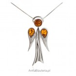 Silver pendant pr. 925 with amber Angel